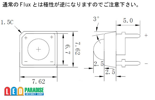 2chip ピンクFluxLED　1500-2000mcd