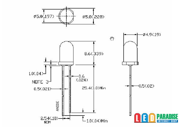 5mm紫LED（紫外線）