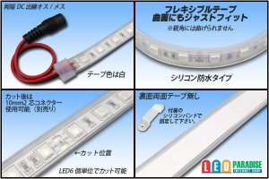 画像2: 24VテープLED60LED/mシリコン防水 黄色 10m