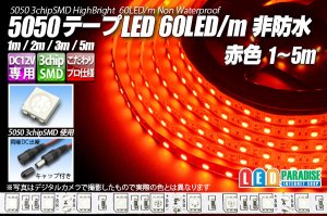 画像1: 5050テープLED 60LED/m 非防水 赤色 1-5m