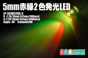 画像1: 5mm赤/緑2色発光LED