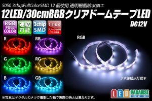 画像1: RGB 12LED/30cm 防水テープLED　アノードCOM