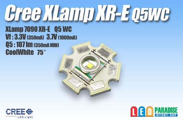 CREE XR-E Q5WC白色　20mm基板付