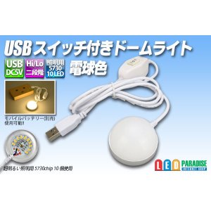 画像: USBスイッチ付きドームライト 電球色