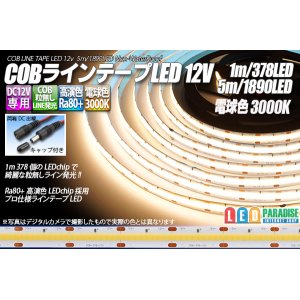 画像: COBラインテープLED 12V 3000K 1m-5m 高演色Ra80+