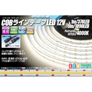 画像: COBラインテープLED 12V 4000K 1m-5m 高演色Ra80+