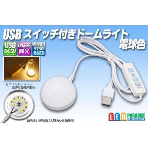 画像: USBスイッチ付きドームライト 電球色