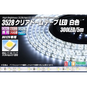 画像: 3528テープLED 60LED/m クリアドーム 白色 5m