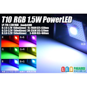 画像: T10 RGB 1.5W PowerLED LP-T10-1.5W AnodeCOM