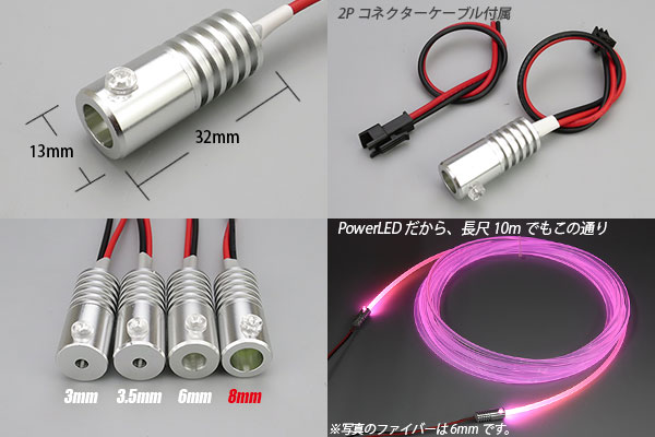画像: 光ファイバー用PowerLED光源 8mm