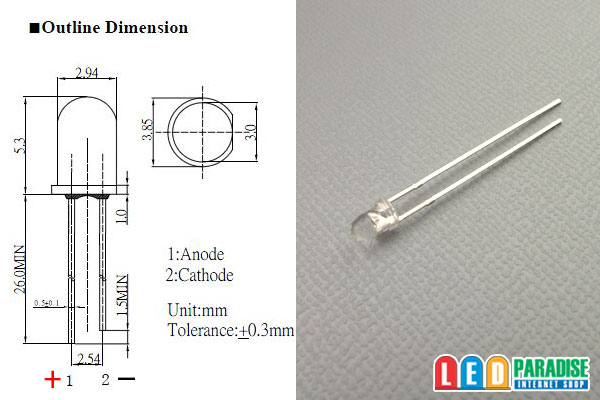 画像: 3mm紫色 LP-V5YL3131A OptoSupply