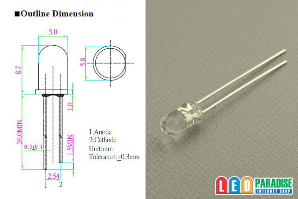 画像: 5mm紫色 LP-V5YL5111A OptoSupply