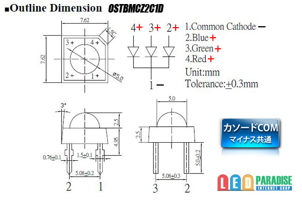 画像: RGB FluxLED OSTBMCZ2C1D CathodeCOM