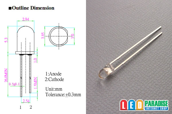 画像: 3mmすみれ色 LP-K7DL3131A OptoSupply