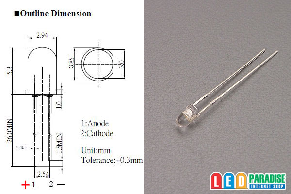 画像: 3mmさくら色 LP-K64L3131A OptoSupply