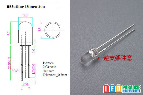 画像: 5mm黄色 LP-5YKA5111A OptoSupply