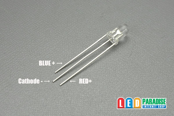 画像: 5mm赤/青二色発光LED LP-RBMC5B31A