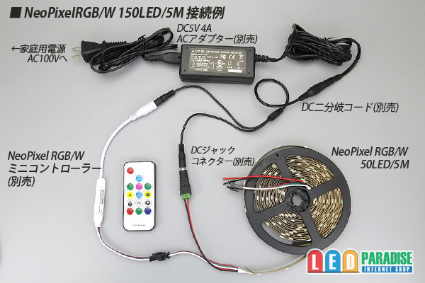 画像: NeoPixel RGB/W テープLED 5m/150LED