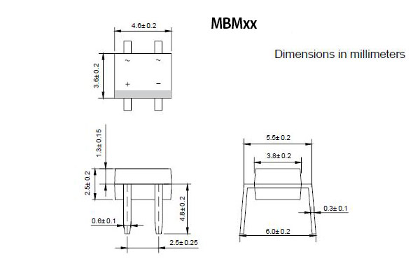 画像: 超小型ブリッジダイオード MB10M