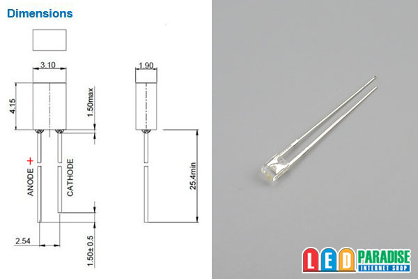 画像2: 角形2.3.4電球色LED LP-234NW4SCYY