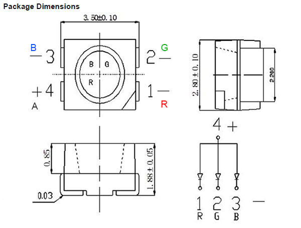 画像: 3528RGB LED LP-T35RGB-3-CJ-01 