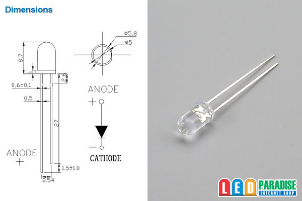 画像: 5mm緑色LED LP-5SG4SCHJ15