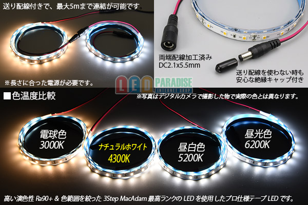 画像3: SSG Ra90+ 5050テープLED 60LED/m 4300K 1-5m