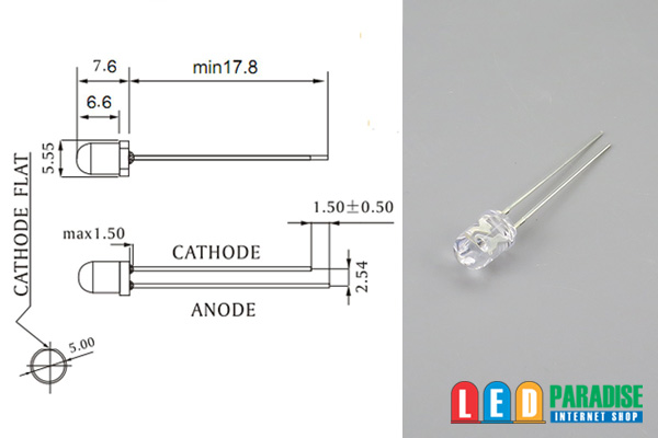 画像: 5mm広角橙色LED LP-5HOWA