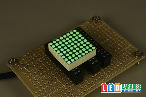 画像: 8x8ドットマトリクスLED 20mm角 緑色