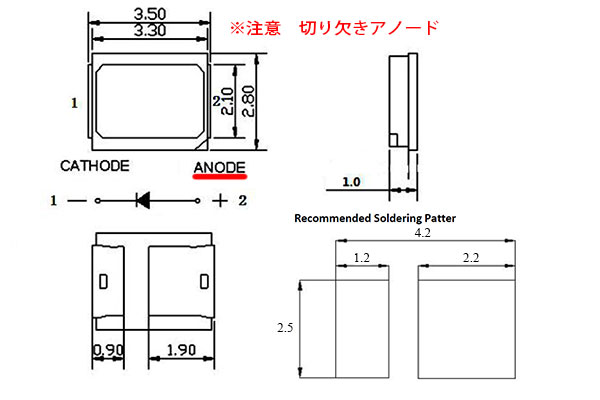 画像: 2835チップLED 黄色