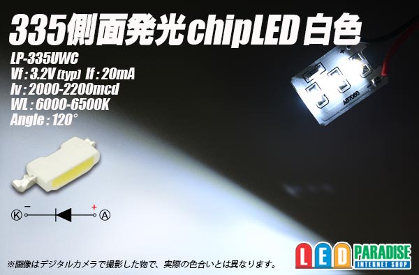 画像1: 335側面発光チップLED 白色