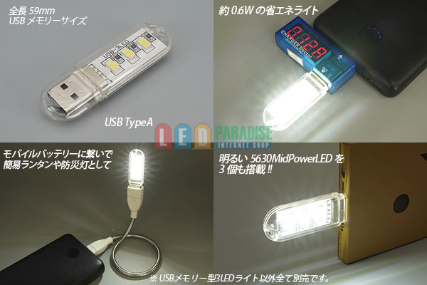 画像2: USBメモリー型3LEDランプ