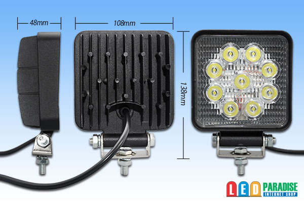 画像: 9LED WORK LIGHT White 6000K