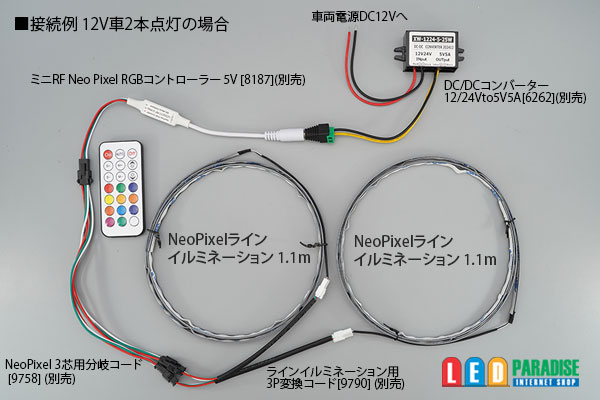 画像: NeoPixelラインイルミネーション1.1m