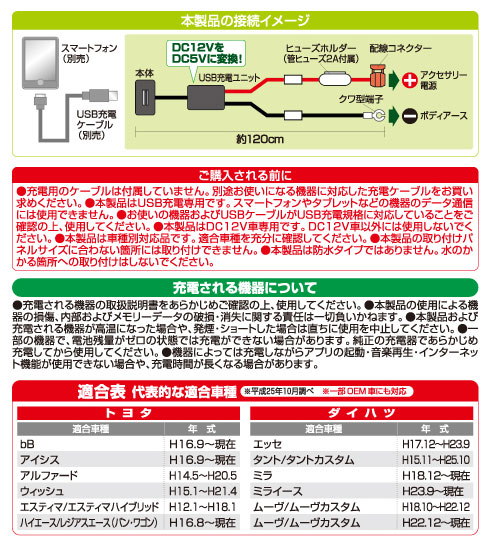 画像: USBスマート充電キット(トヨタ・ダイハツ車用)　2871