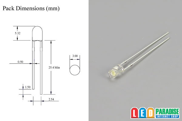 画像: 広角3mm白色LED