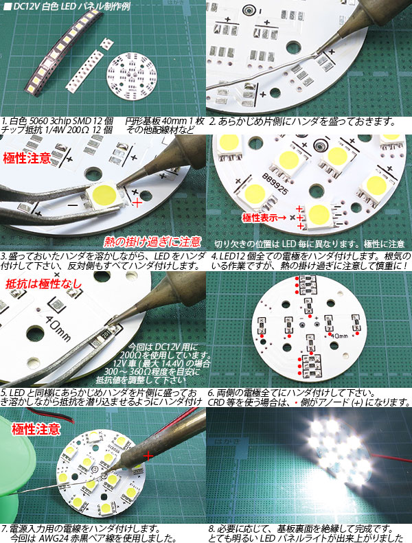 画像: 5060 12LED 円形基板 40mm