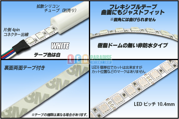 画像: 5050テープLED 96LED/m 非防水 RGB 1m