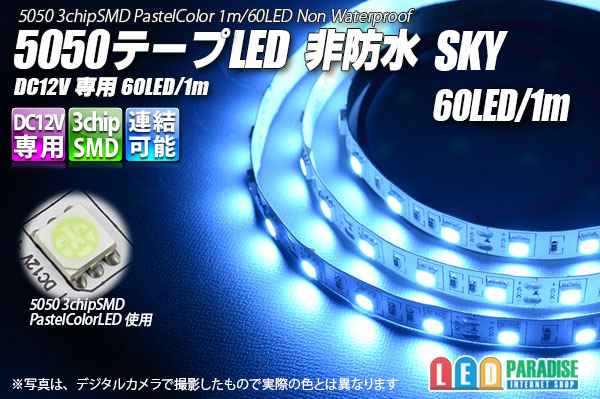 画像1: 5050テープLED 60LED/m 非防水 Sky 1m