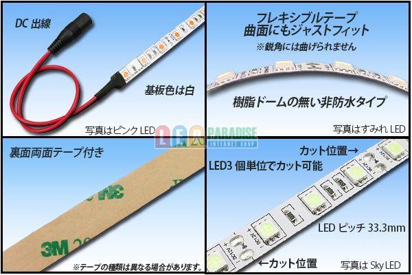 画像: 5050テープLED 60LED/m 非防水 ピンク 1m