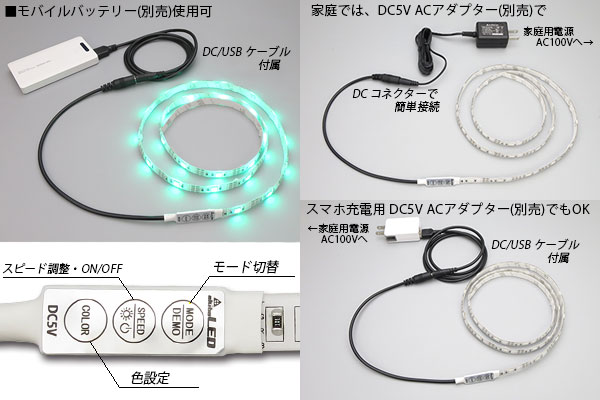 画像: DC5V RGBどこでもテープLED