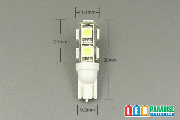 画像: T10 5050 3chip 9LEDバルブ 白色