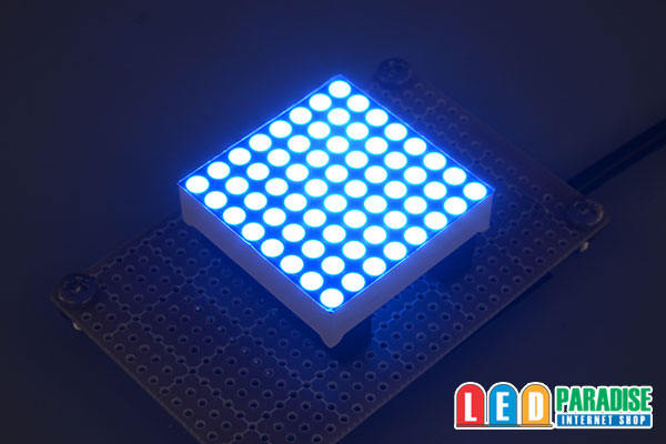 画像: 8x8ドットマトリクスLED 32mm角 青色