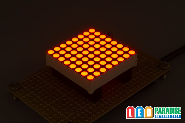 画像: 8x8ドットマトリクスLED 32mm角 赤色