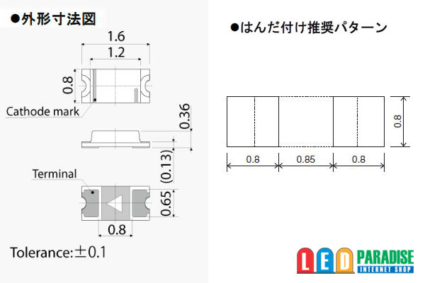 画像: SML-E12U8WT86 1608 赤色 ROHM