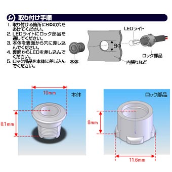 画像: LEDロックマウント　5mmダークグレー 1840