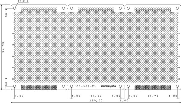 画像: ユニバーサル基板　ICB-502-FL