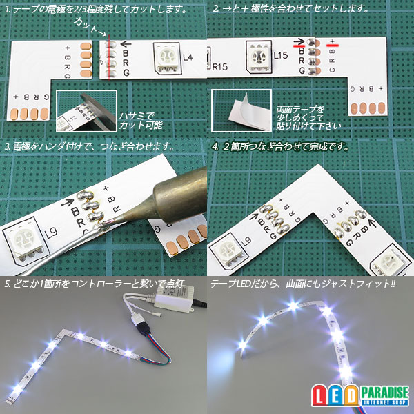 画像: 10mm4芯L字基板 L-PCB-RGB