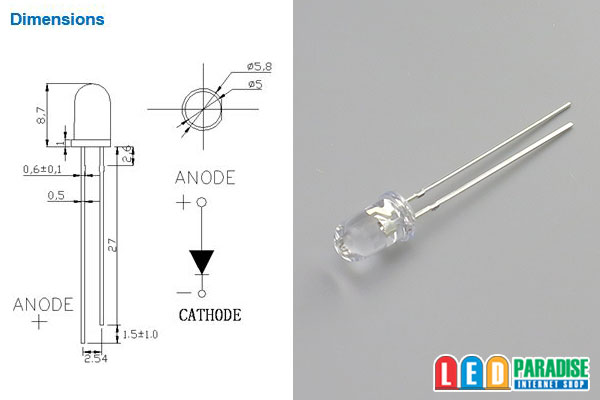 画像: 5mm青色LED LP-5B4SCHJ12