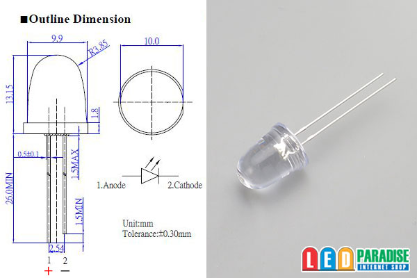 画像: 10mm緑色LED LP-G58AA201A